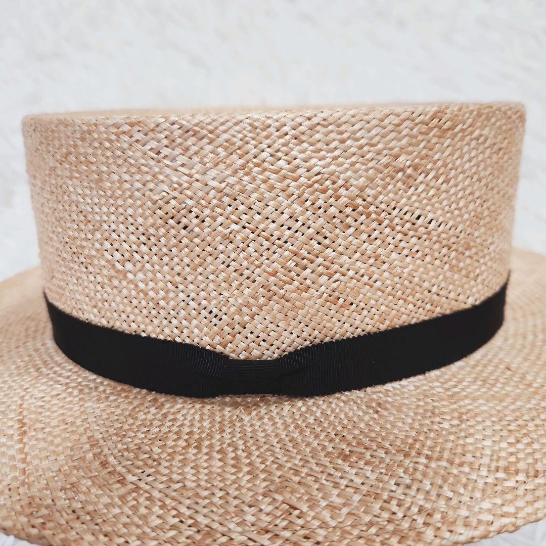 未使用に近い　カワムラ帽子店　カンカン帽　麦わら帽子　ナチュラル　インスタ人気店