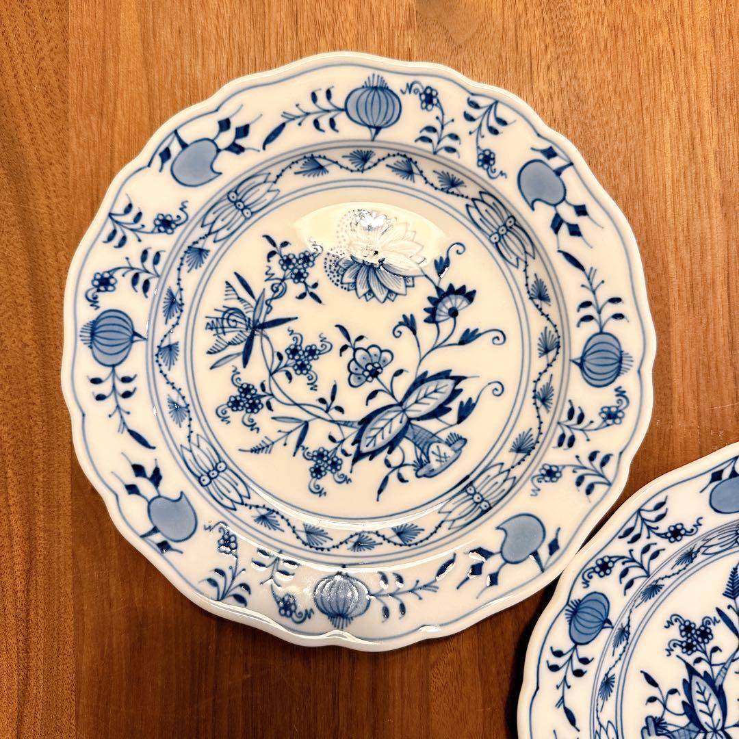 【バーゴン】マイセン ブルーオニオン 直径 18cm プレート 2枚セット