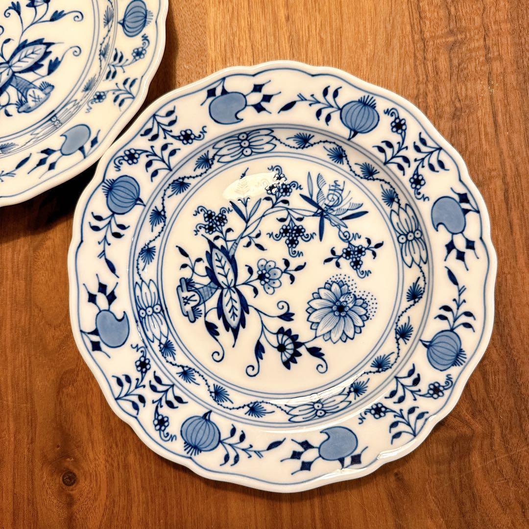 【バーゴン】マイセン ブルーオニオン 直径 18cm プレート 2枚セット