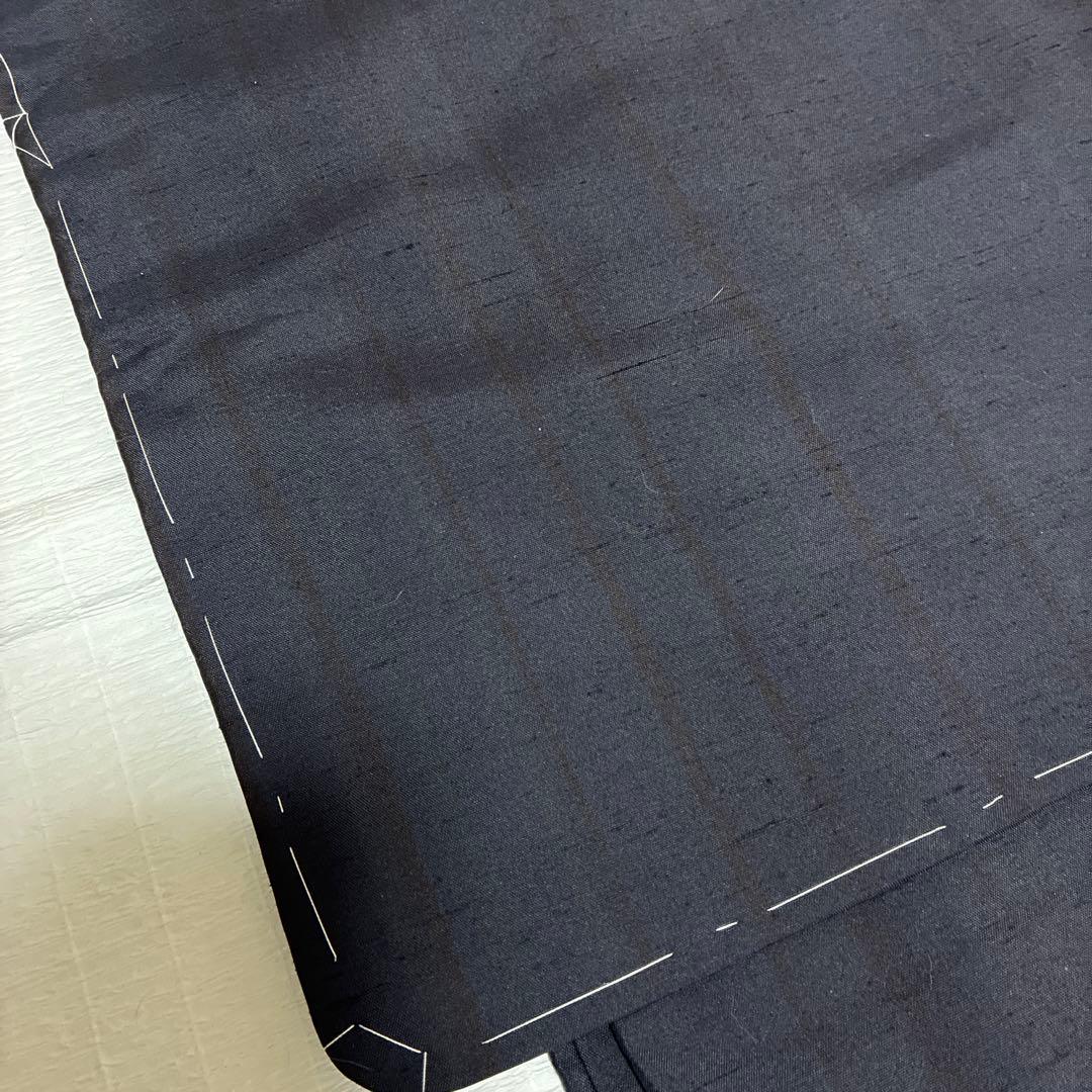 袷　紬　白山紬　色　裄66cm 正絹