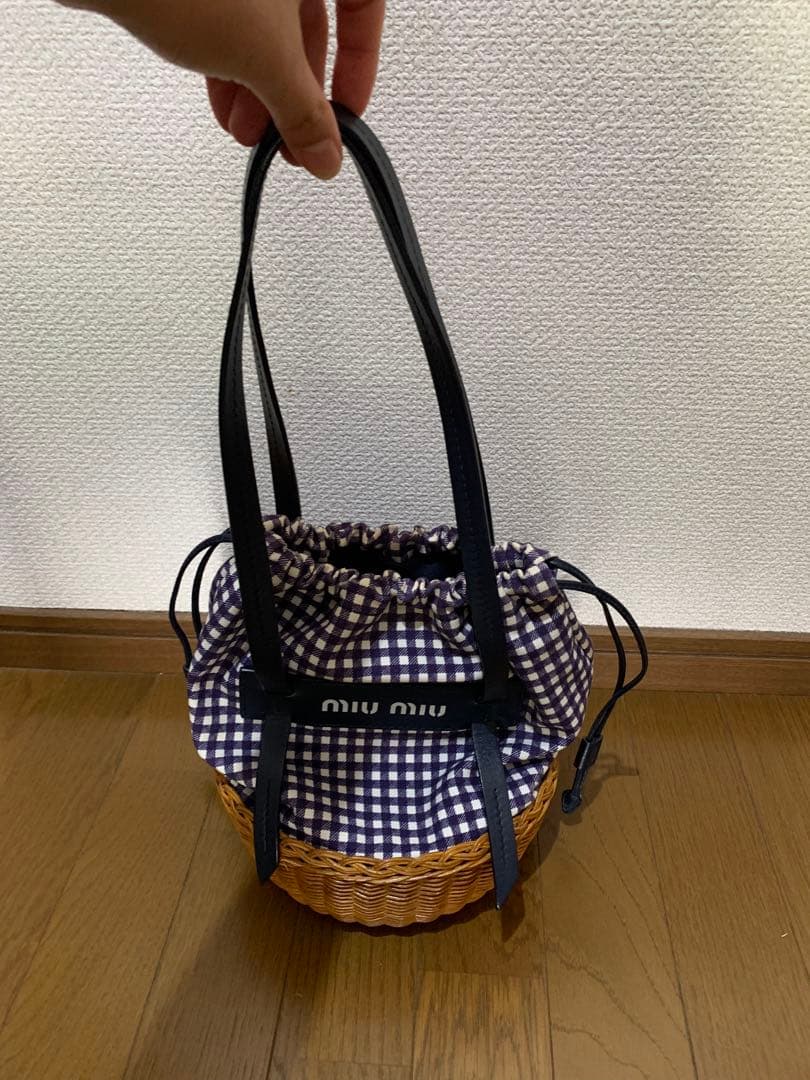 miumiu♡ギンガムチェック ♡カゴバッグ