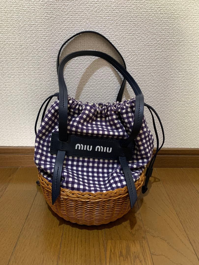 miumiu♡ギンガムチェック ♡カゴバッグ