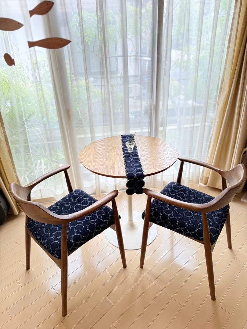 セット割引　2脚【北欧スタイル】ミナペルホネン　生地使用イス　ダイニングチェア