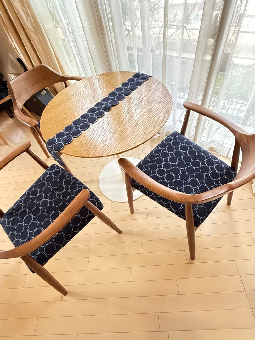 セット割引　2脚【北欧スタイル】ミナペルホネン　生地使用イス　ダイニングチェア