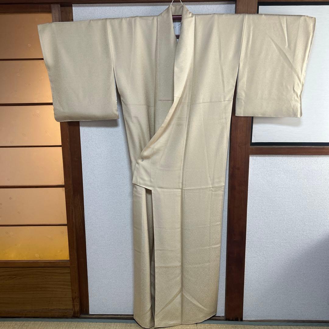 penny様【色無地】1ッ紋付き色無地　白茶色　トールサイズ　8E-003