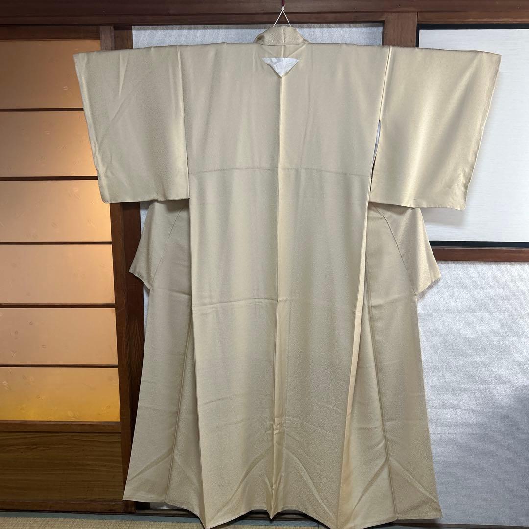 penny様【色無地】1ッ紋付き色無地　白茶色　トールサイズ　8E-003