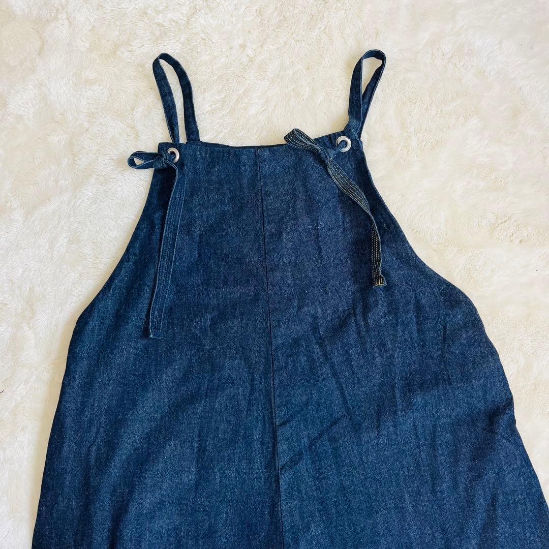 【美品✨】パラスパレス　オールインワン ダンガリー　インディゴ　デニム　F