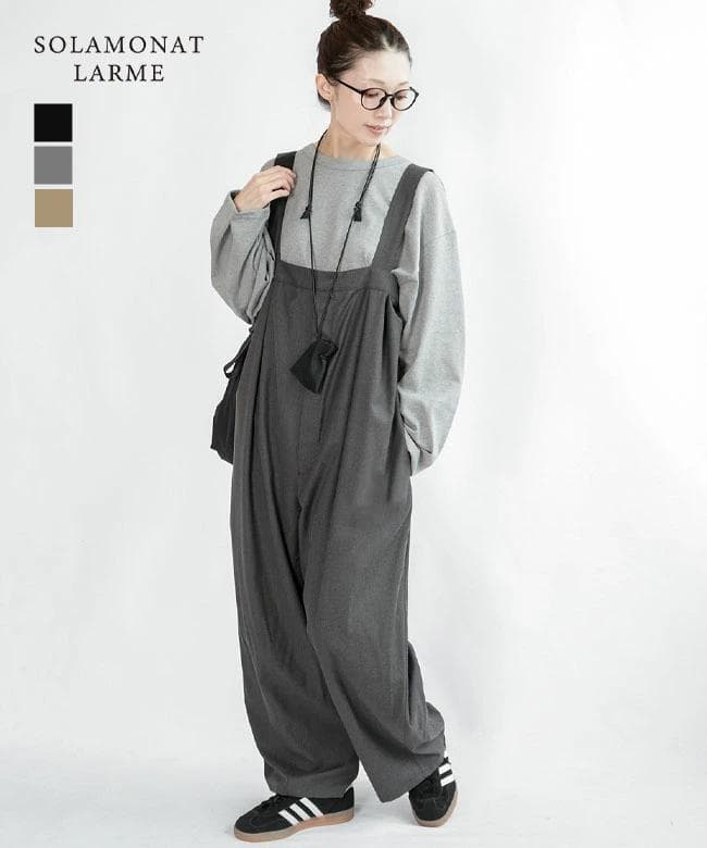 SOLAMONAT LARME ソラモナラーム サロペットパンツチャコール 38