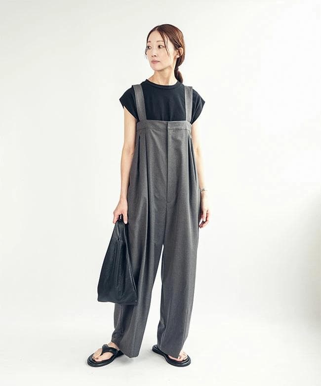 SOLAMONAT LARME ソラモナラーム サロペットパンツチャコール 38