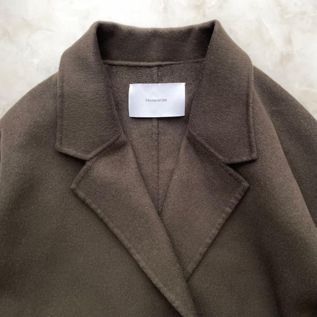 FRAMeWORK ハミルトンリバーコート ダブルフェイス　カーキ 36