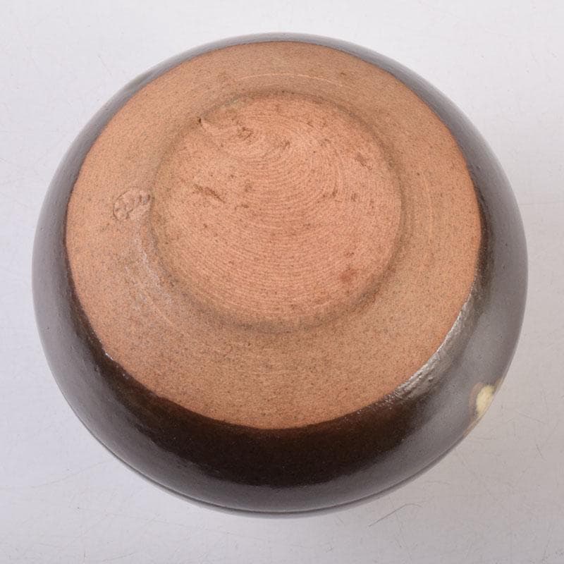 茶道具　膳所焼　淡海ぜぜ　平茶入　仕覆付　宗達極書付箱　M　8488