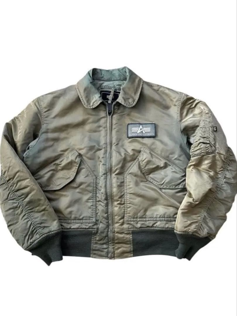 vintage ALPHA CWU45Pアルファ フライトジャケット Mオリーブ