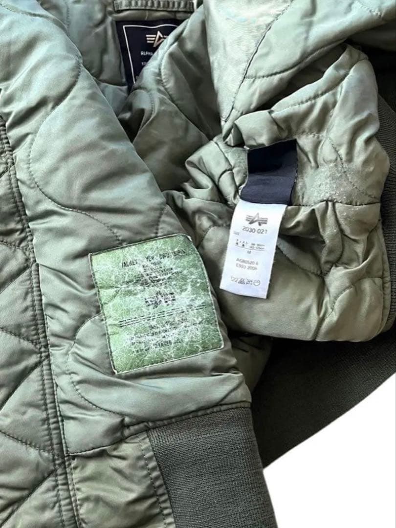 vintage ALPHA CWU45Pアルファ フライトジャケット Mオリーブ