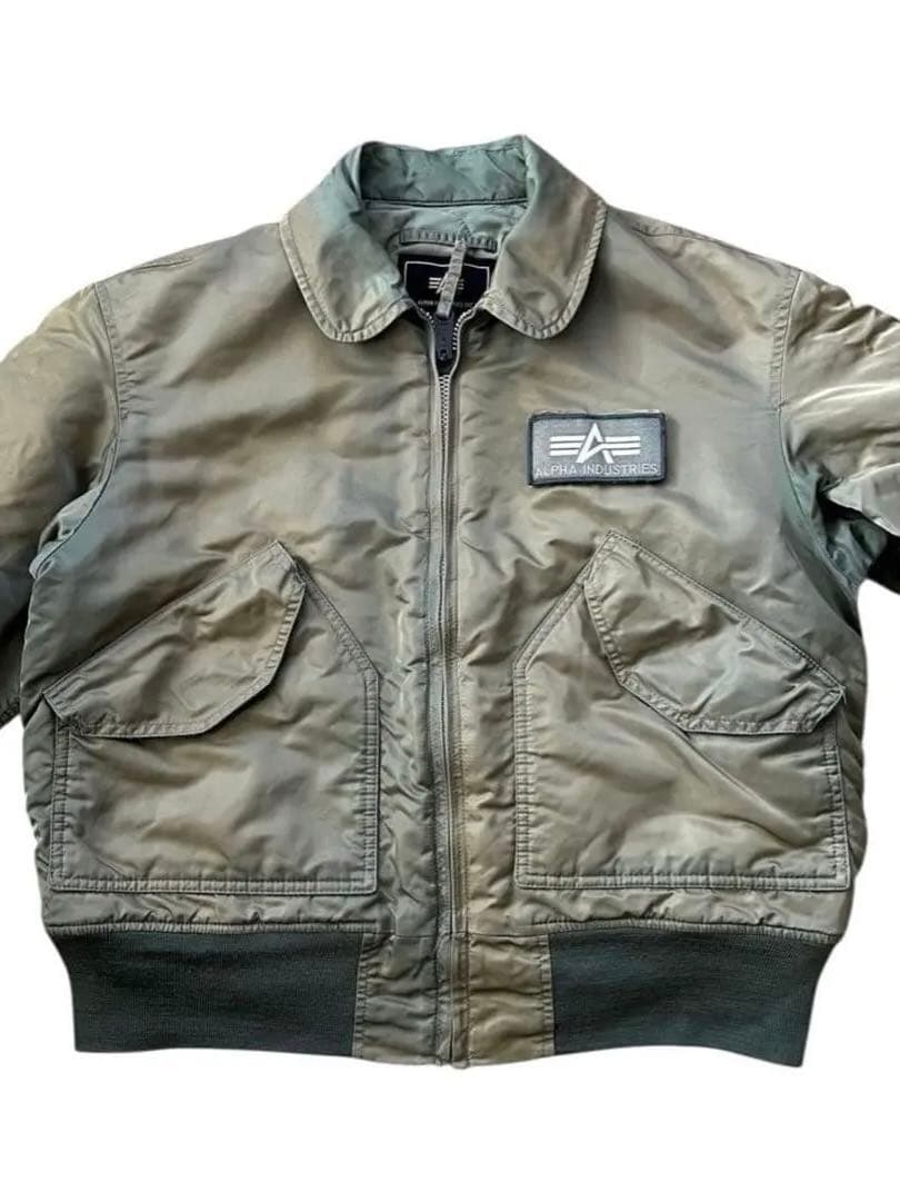 vintage ALPHA CWU45Pアルファ フライトジャケット Mオリーブ