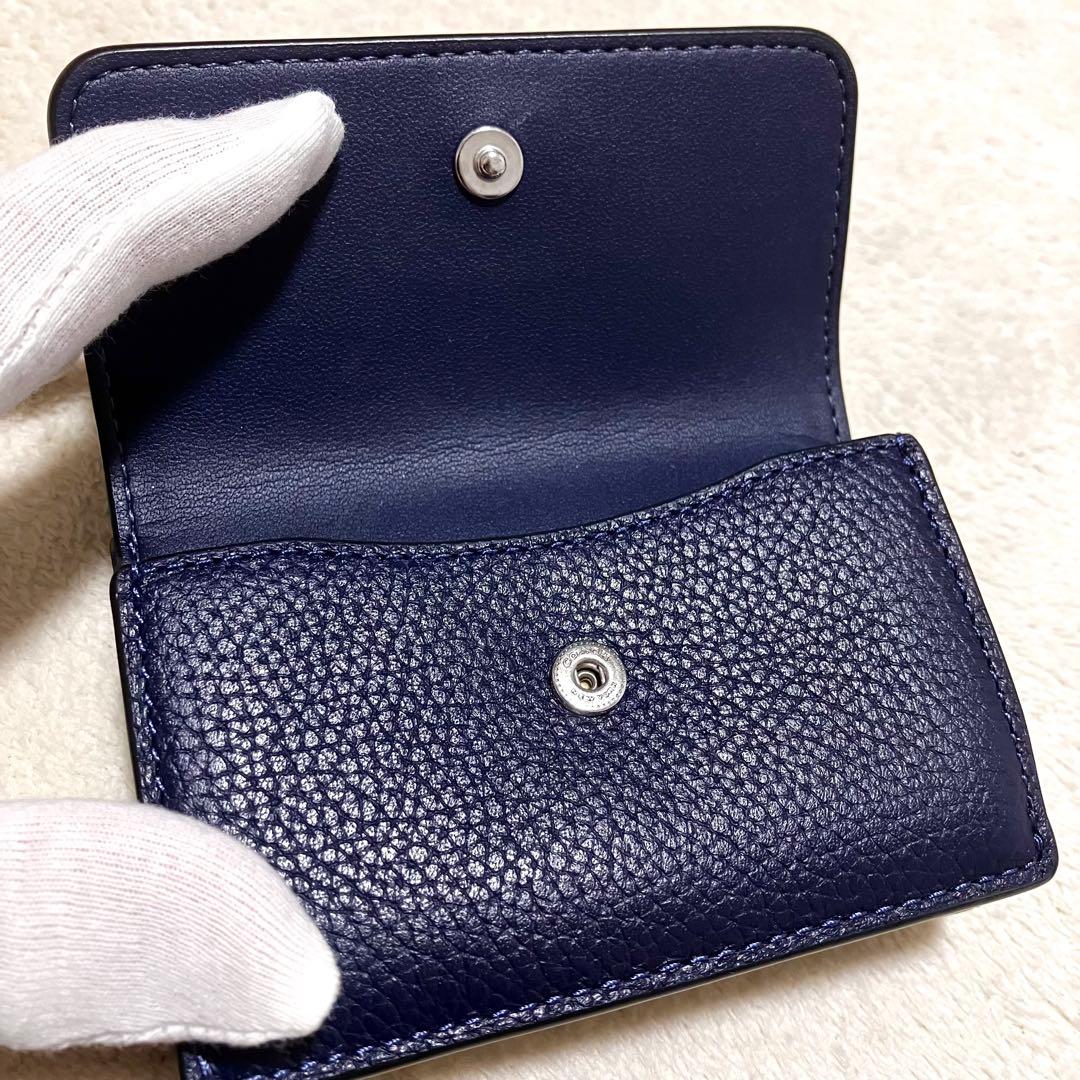 極美品✨ COACH コーチ ミニ トライフォールド ウォレット ネイビー