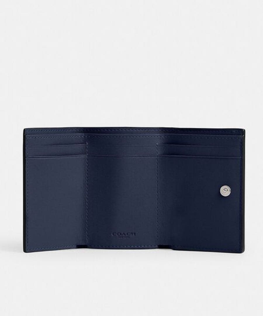 極美品✨ COACH コーチ ミニ トライフォールド ウォレット ネイビー