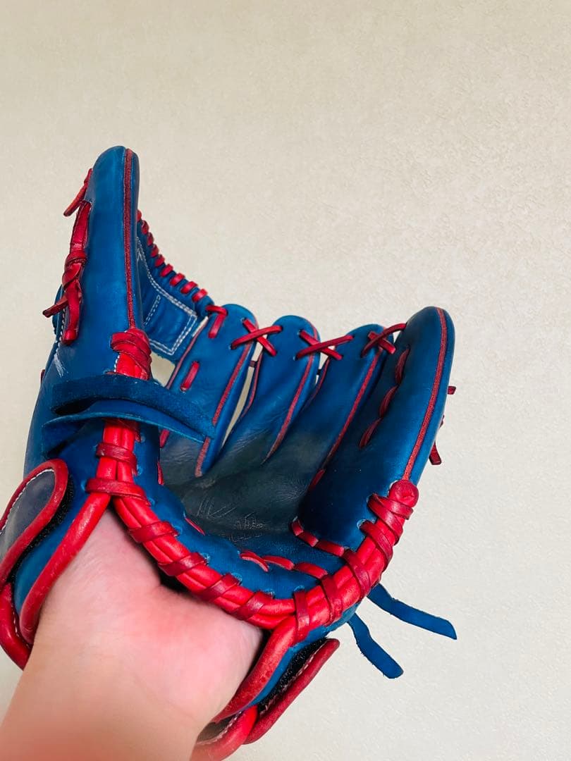 ✨美品✨ミズノ　MIZUNO 野球グローブ　青　ブルー　旧ミズノ　希少品❣️