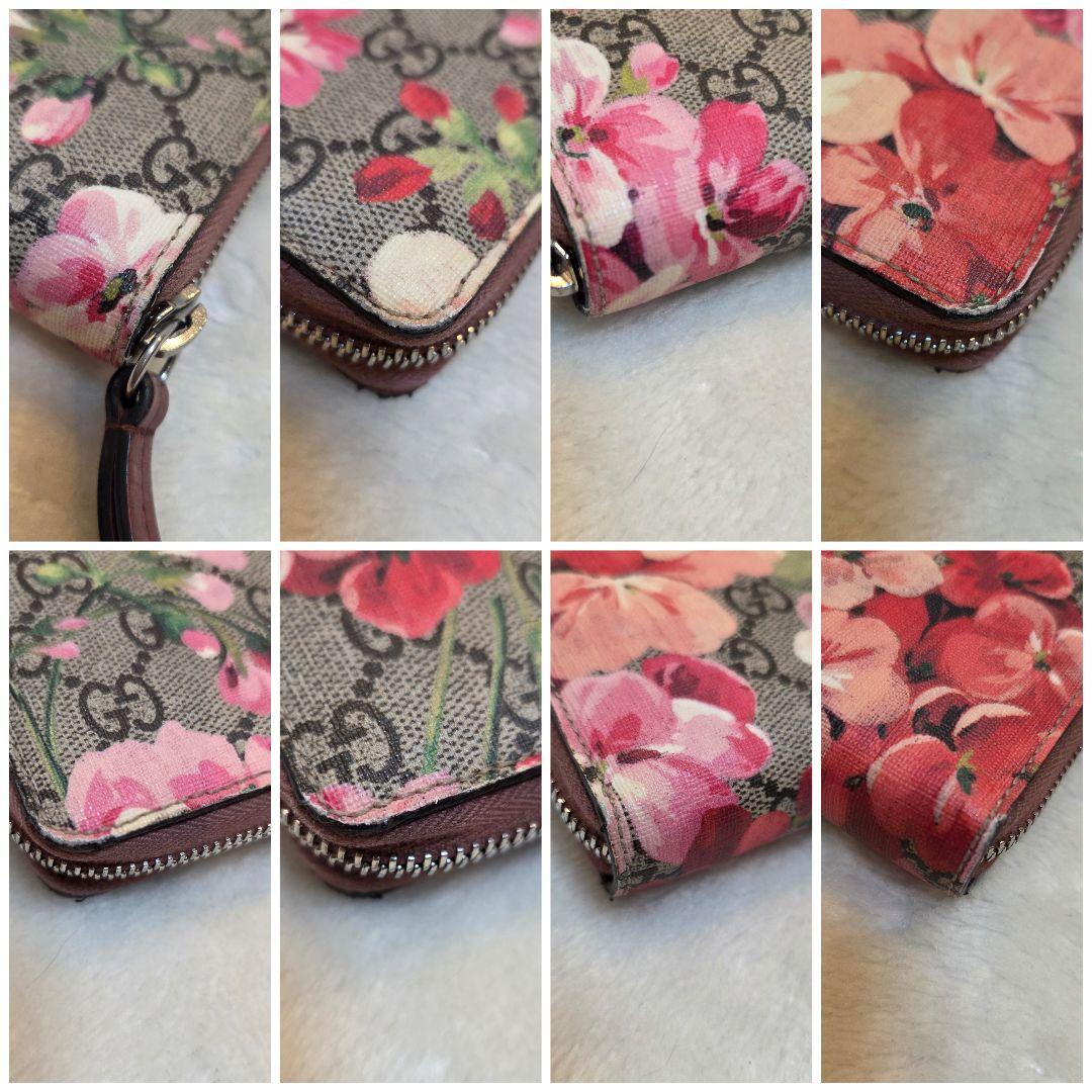 美品　GUCCI グッチ 長財布 ラウンドファスナー ブルームス PVC