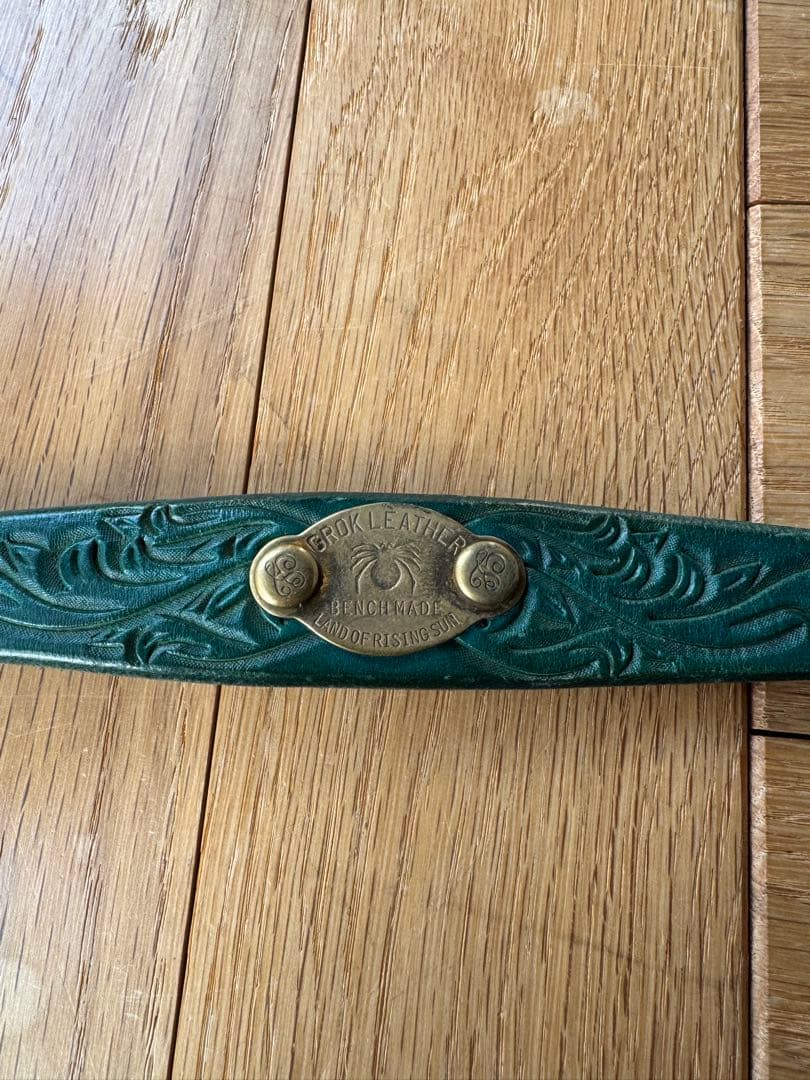 grok leather グロックレザー　 緑色レザー ウォレットチェーン