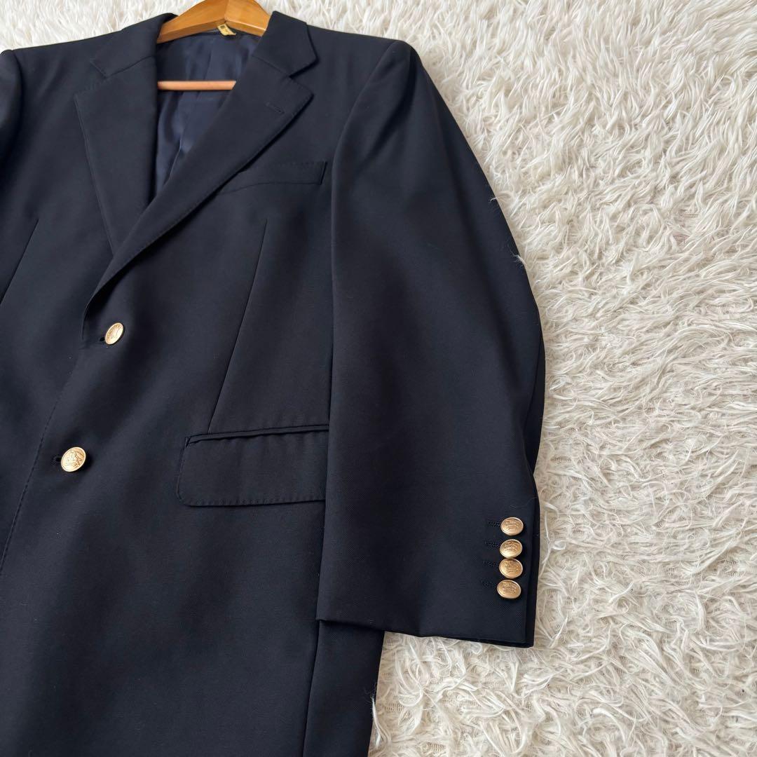 美品✨バーバリー 紺ブレ ホースロゴ テーラードジャケット 金ボタン ネイビー