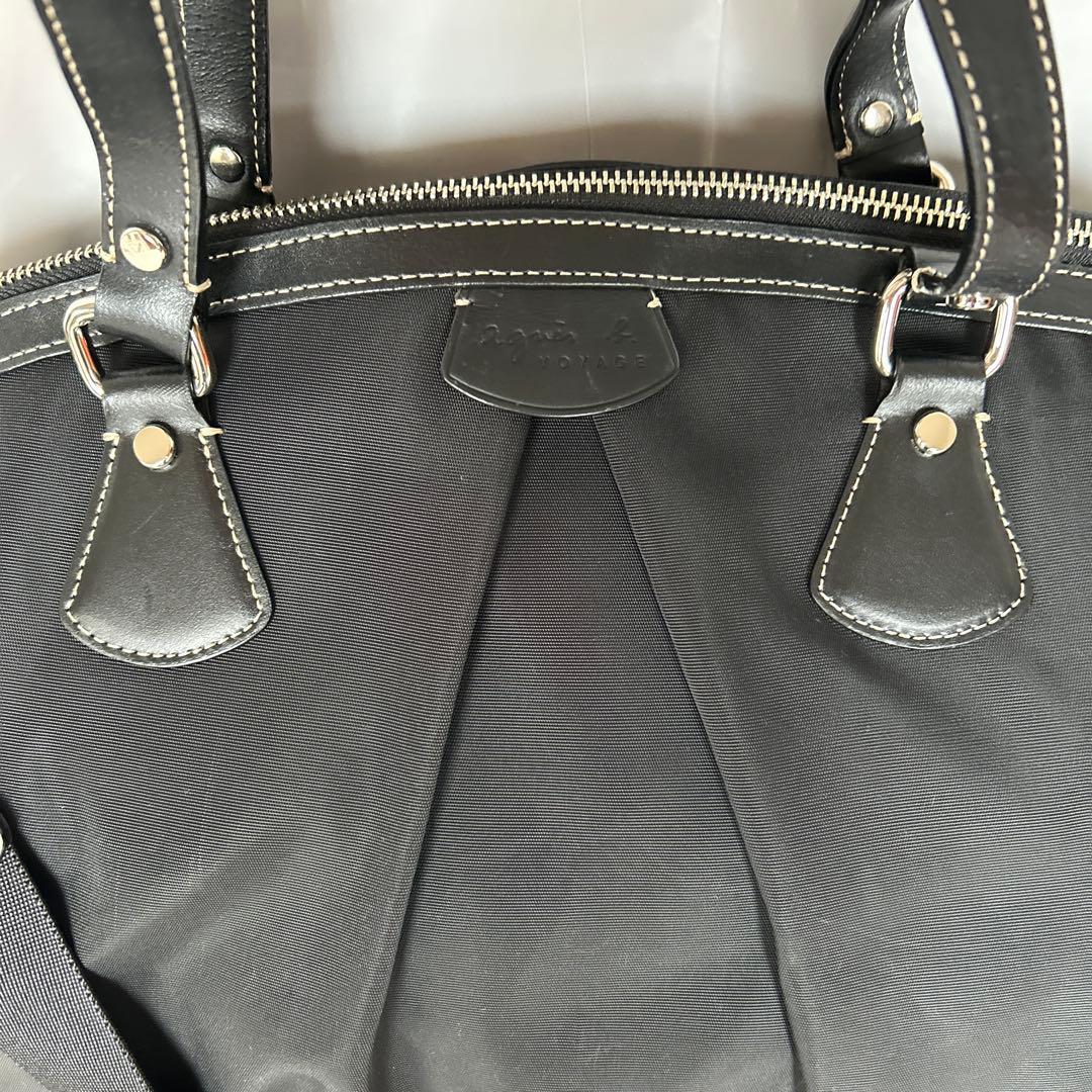 アニエスベー ボストンバッグ 旅行用 トートバッグ　鍵付き 黒　2way 美品