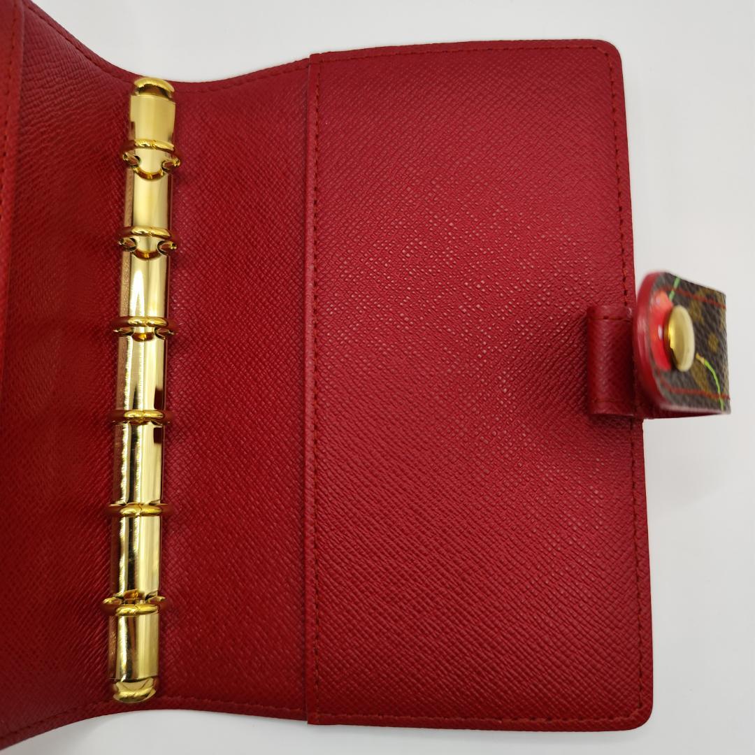 鑑定極美品 ルイヴィトン モノグラム チェリー アジェンダPM 手帳カバー村上隆