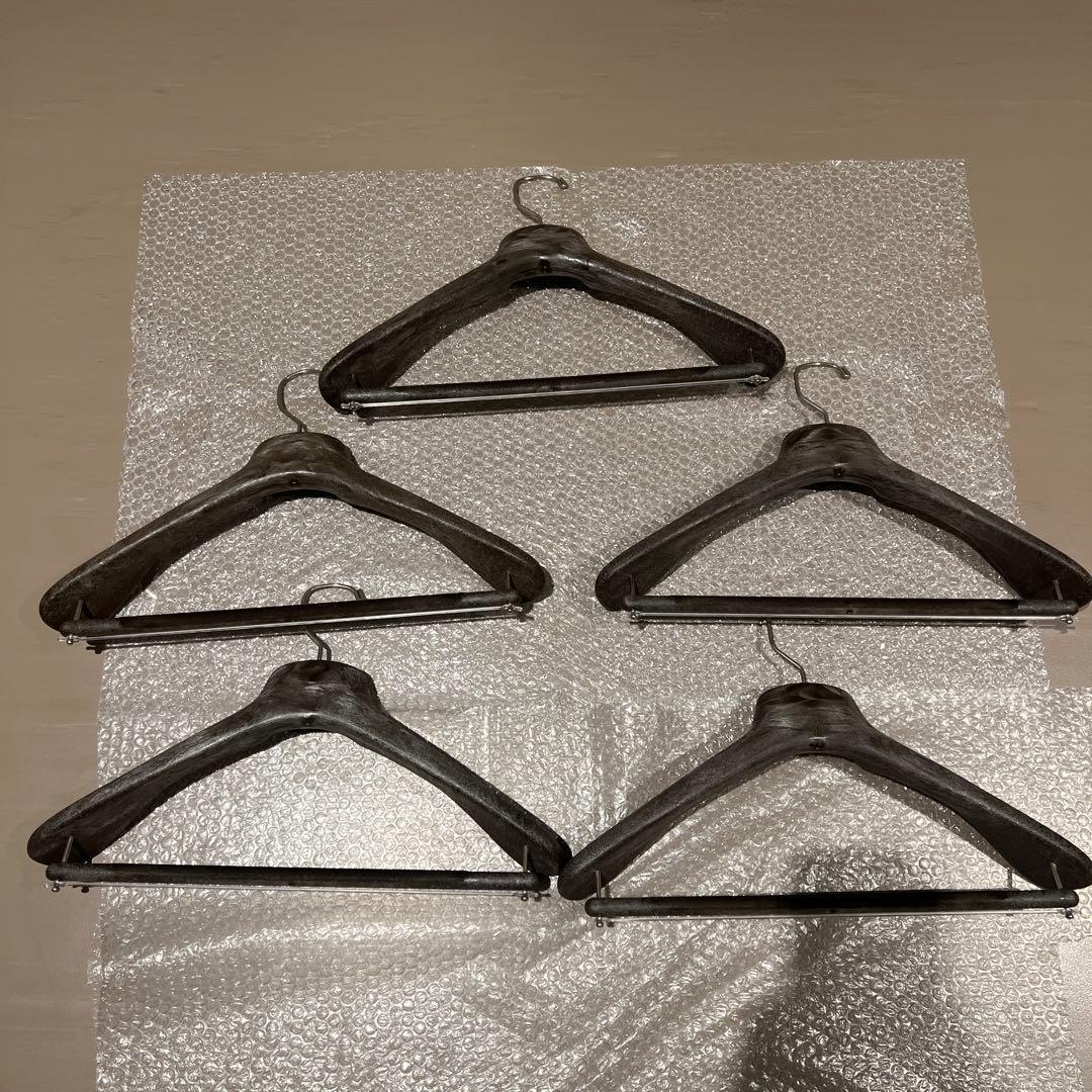 【美品】MAINETTI 高級ハンガー 5本セット ダークブラウン マイネッティ