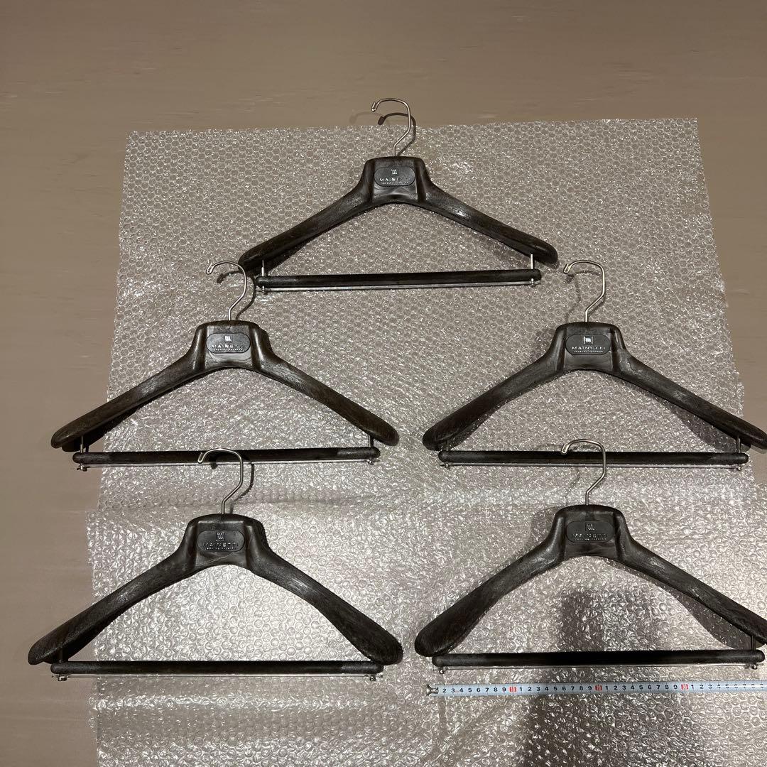 【美品】MAINETTI 高級ハンガー 5本セット ダークブラウン マイネッティ