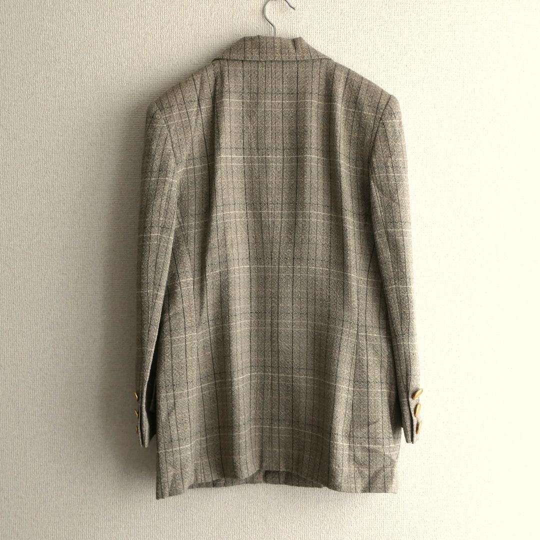 Christian Dior　金ボタン チェック ダブルテーラードジャケット