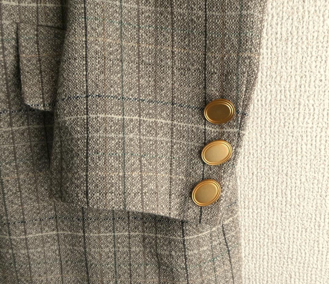 Christian Dior　金ボタン チェック ダブルテーラードジャケット