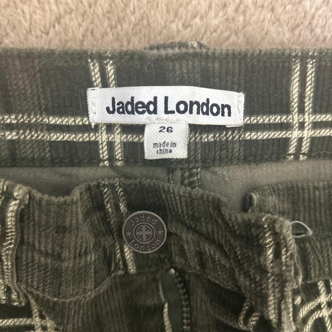 JADED LONDON Brooklyn Cord チェックワイドパンツ