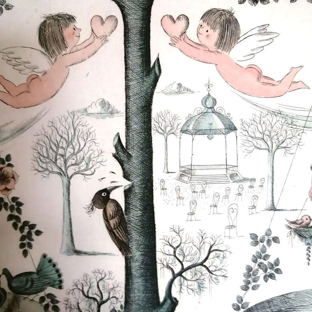 【入手困難】【美術館級】恋人達の版画　Peynet　ペイネ　美品