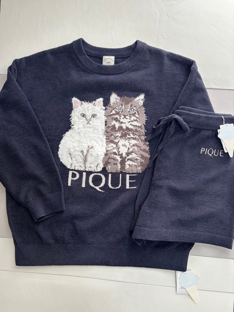 ★ツインキャットジャガードプルオーバー&ショートパンツセット