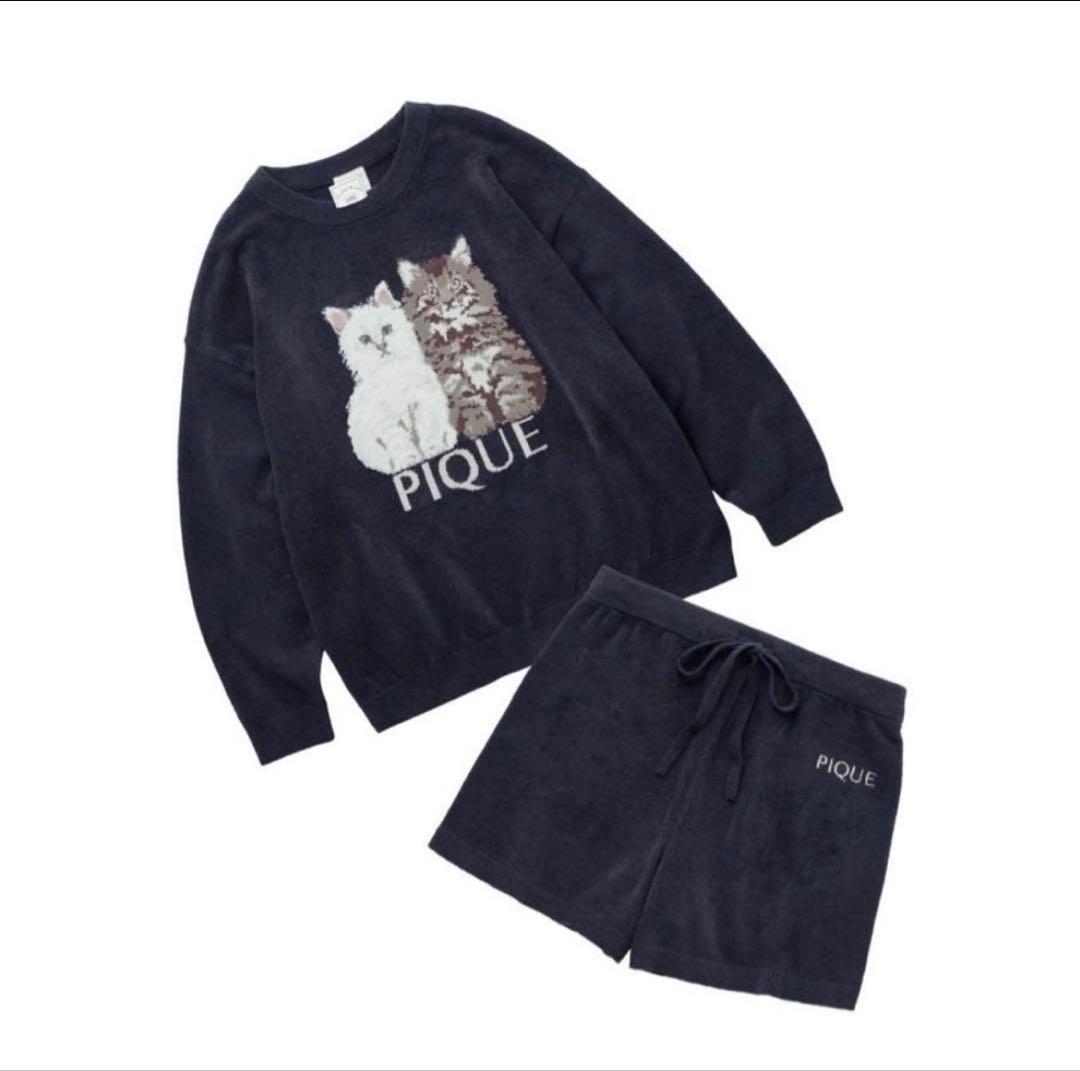 ★ツインキャットジャガードプルオーバー&ショートパンツセット