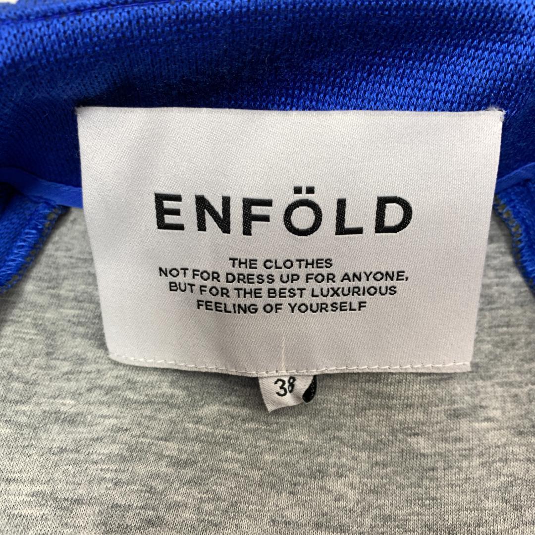 LA7702 ENFÖLD エンフォルド コットン デザインコート ブルー 38