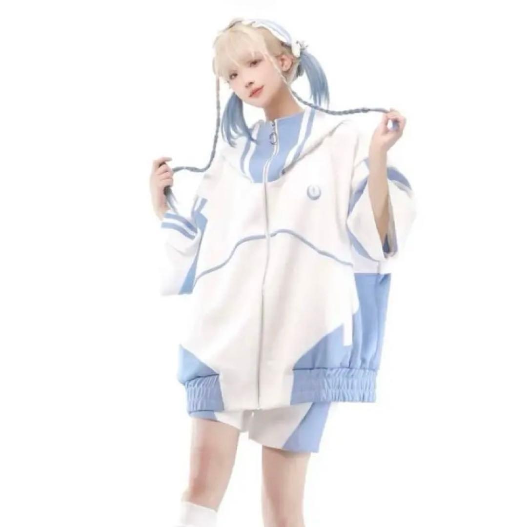 Belchic サブカルサイバージャージセットアップ 半袖 水 色 Mサイズ