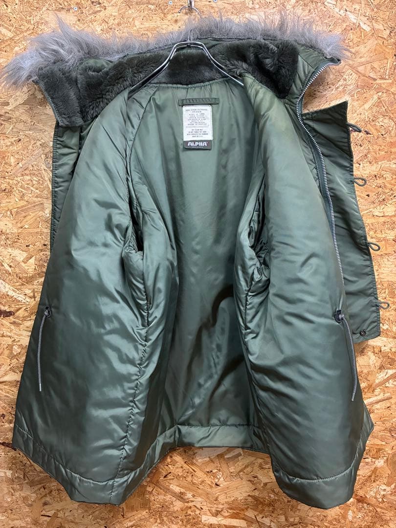 ★アルファ★N3B★80s★旧タグ★IDEAL★XL相当★オリーブ★