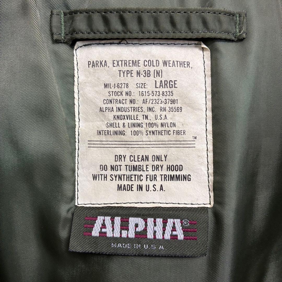 ★アルファ★N3B★80s★旧タグ★IDEAL★XL相当★オリーブ★