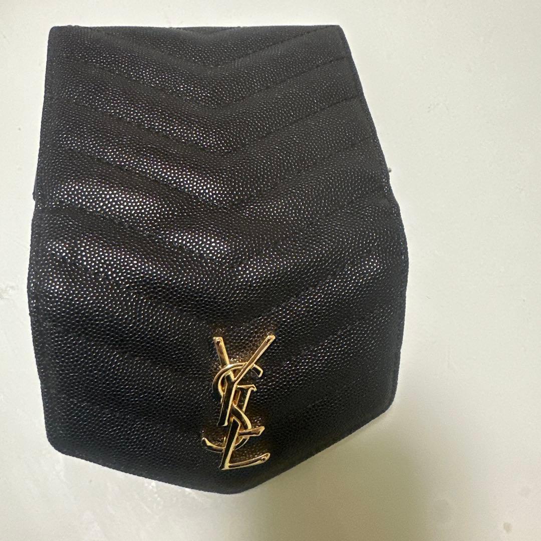 YSL 二つ折り財布 黒
