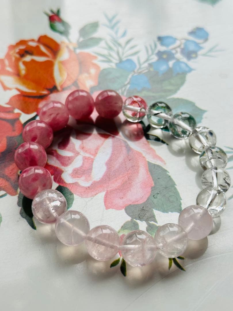 ユニドロブレスレット　ピンク系　17センチ