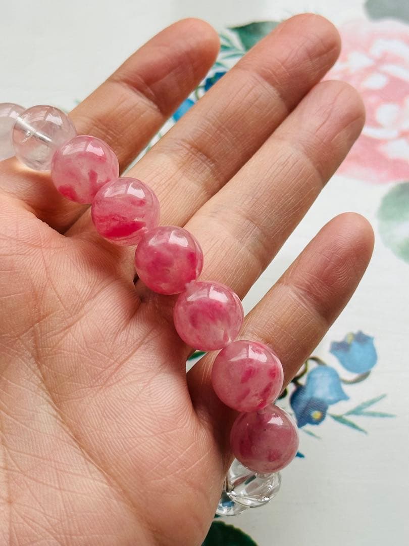 ユニドロブレスレット　ピンク系　17センチ