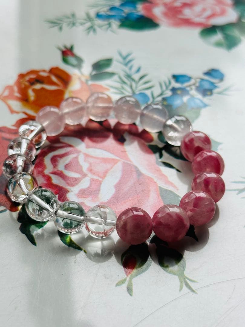 ユニドロブレスレット　ピンク系　17センチ