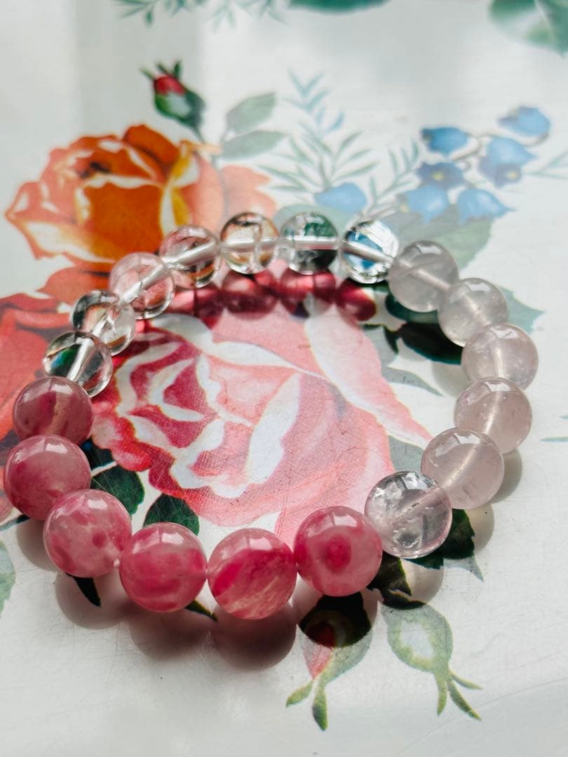 ユニドロブレスレット　ピンク系　17センチ