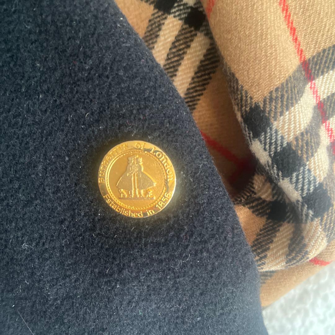 Burberrys ネイビーロングウールコート7AR