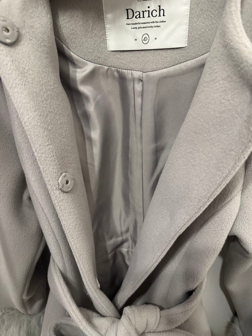 Darich グレー ファー付きコート