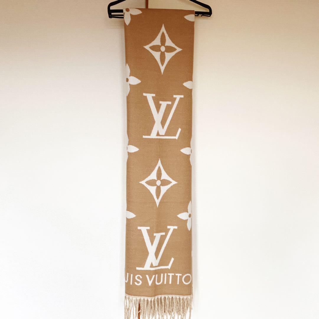 Louis Vuitton ヴィトン マフラー ロゴ入り　ブラウン系