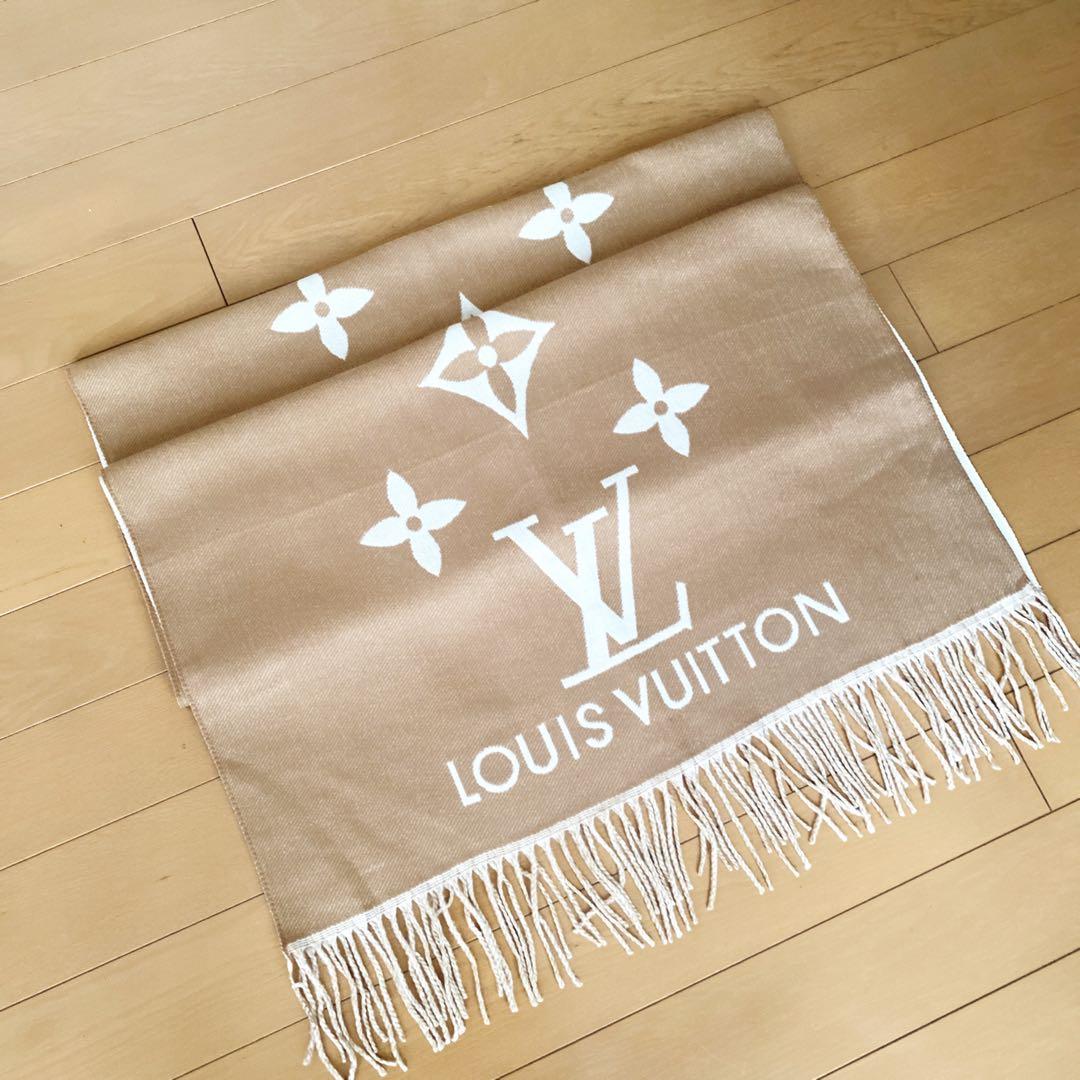 Louis Vuitton ヴィトン マフラー ロゴ入り　ブラウン系