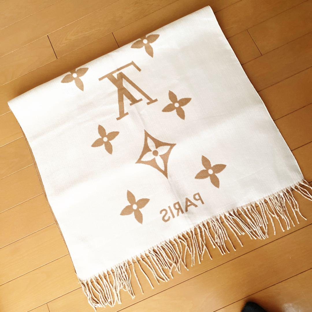 Louis Vuitton ヴィトン マフラー ロゴ入り　ブラウン系