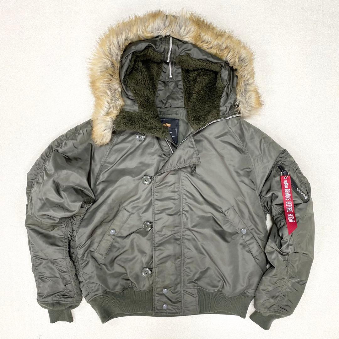 美品✨ALPHA INDUSTRIES N-2B フライトジャケット カーキ L