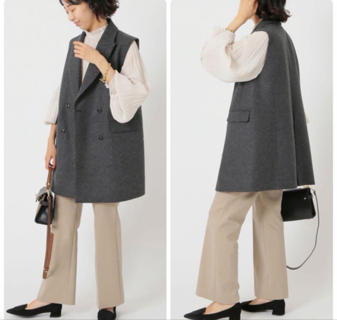 極美品⚑イエナ　テーラードベスト　ジレ　ダブルボタン　スーパー100's グレー